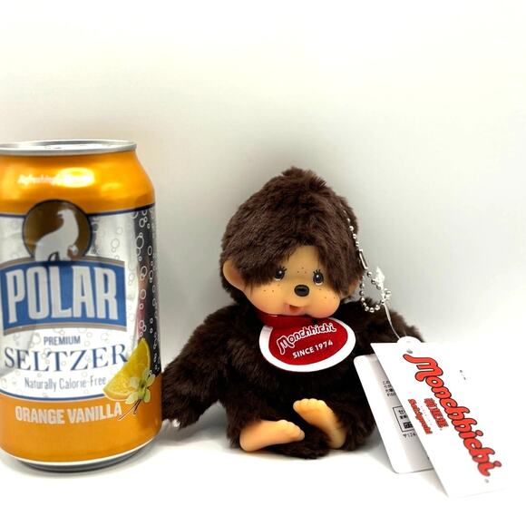 New Authentic Sekiguchi Monchhichi Color Series Brown Plush Keychain - US seller - Picture 3 of 3